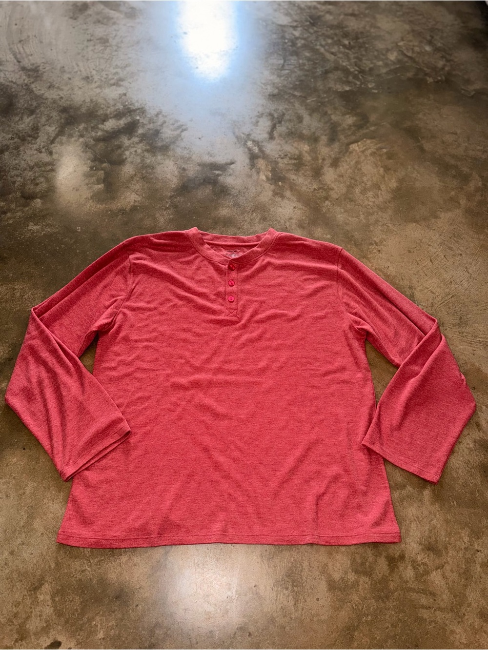 Summersalt Men’s XL Henley Long Sleeve Shirt Soft Heathered Red Casual Lounge